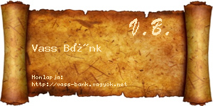 Vass Bánk névjegykártya