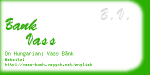 bank vass business card